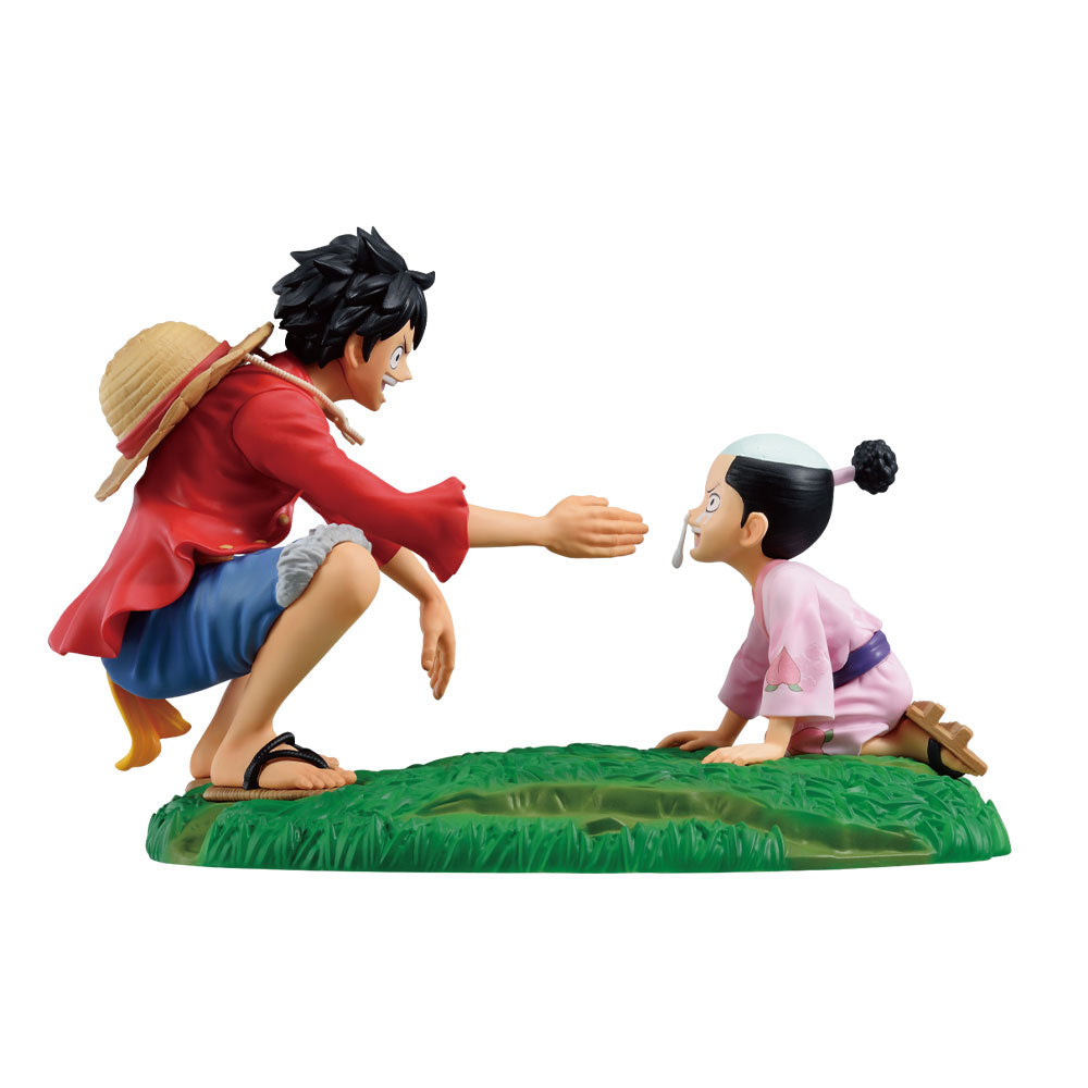 One Piece Figure - Monkey D. Luffy & Momonosuke Ichiban Kuji New Dawn Revible Moment