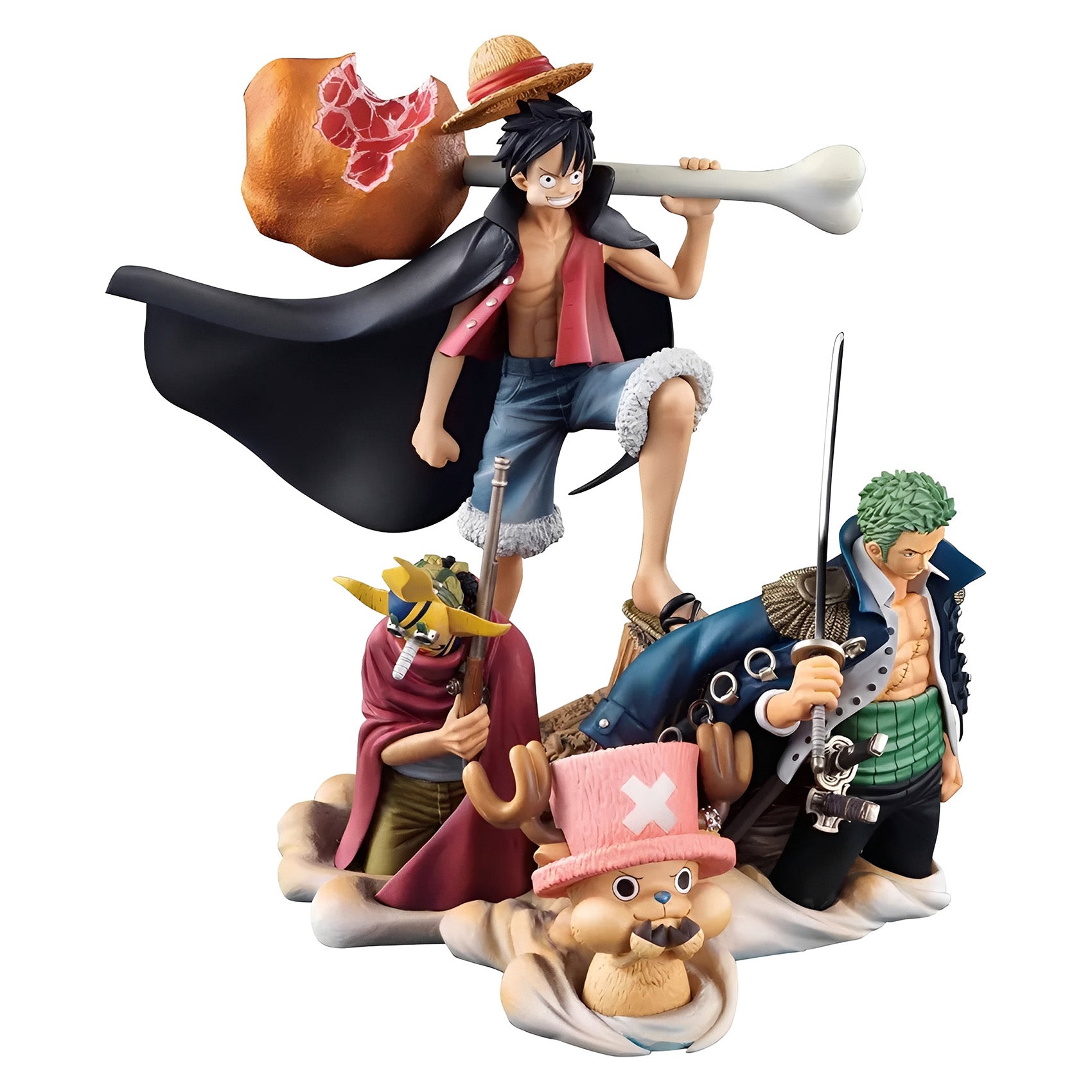 Figurine One Piece - Luffy, Zoro, Chopper & Usopp Desktop Real McCoy Vol. 1
