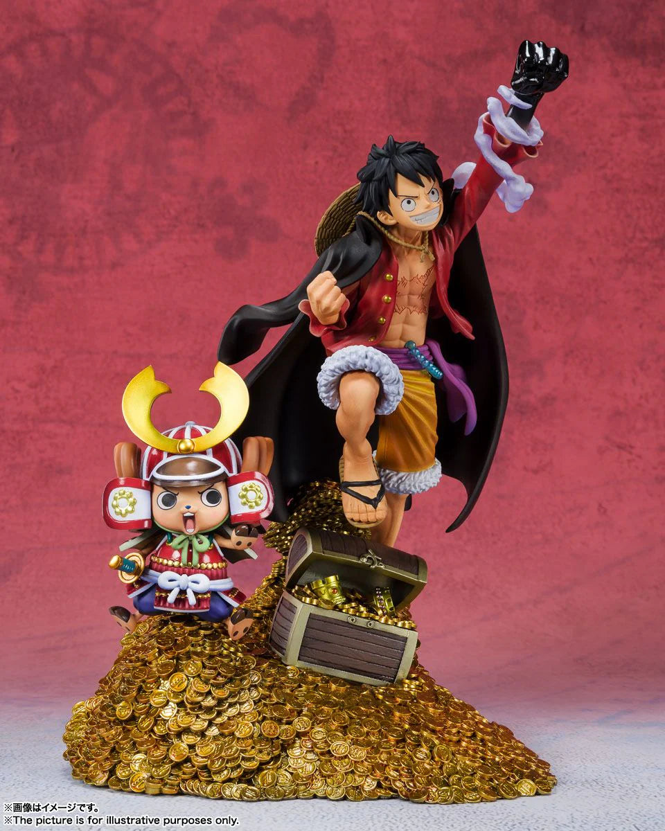 One Piece Figure - Monkey D. Luffy & Chopper Figuarts Zero 100WT Daikaizoku Hyakkei