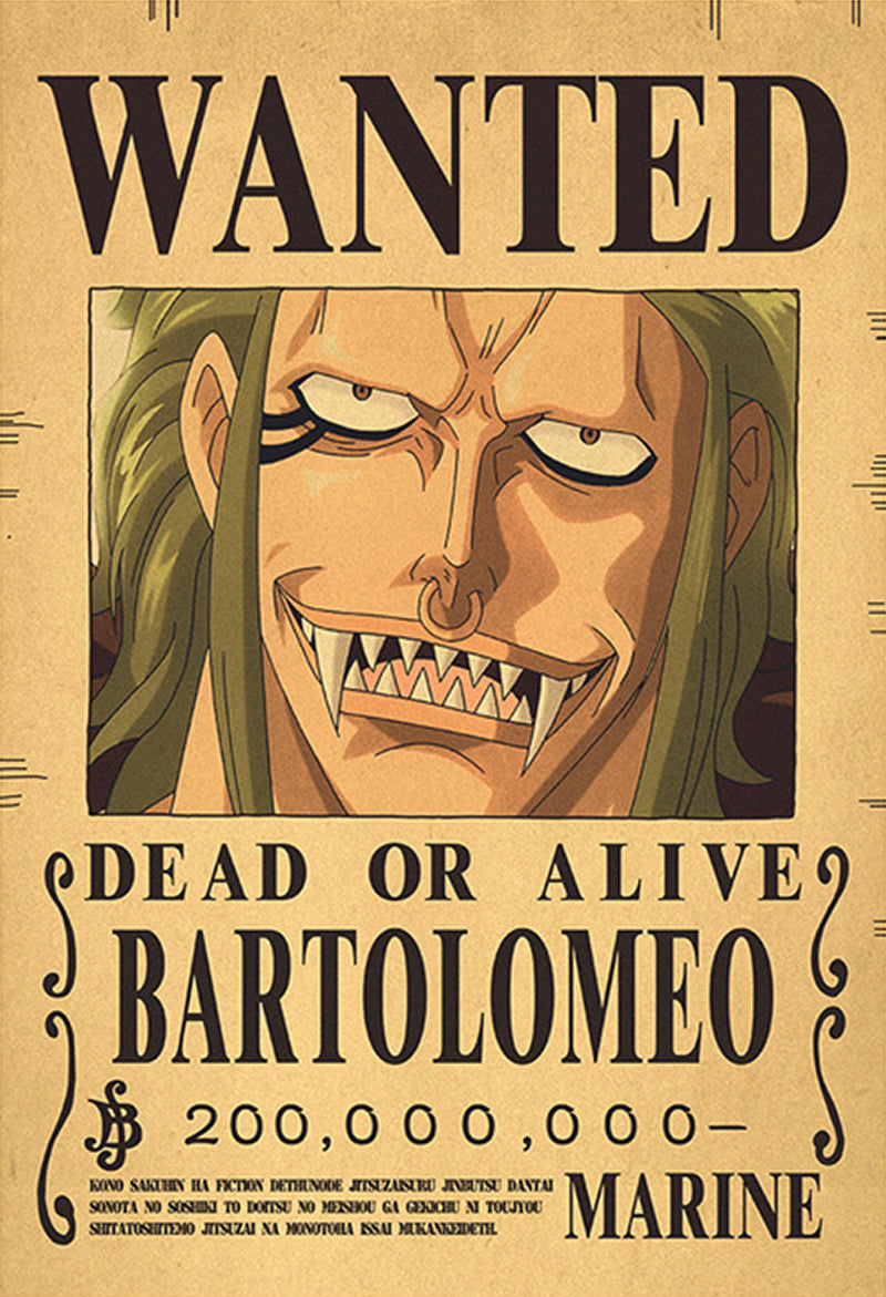 One Piece Wanted Poster - Bartolomeo