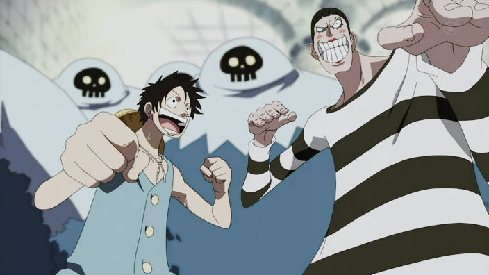 bonclay and luffy impel down 