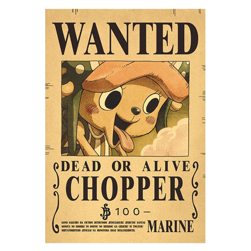 Affiche One Piece Wanted - Chopper avec barbe à papa