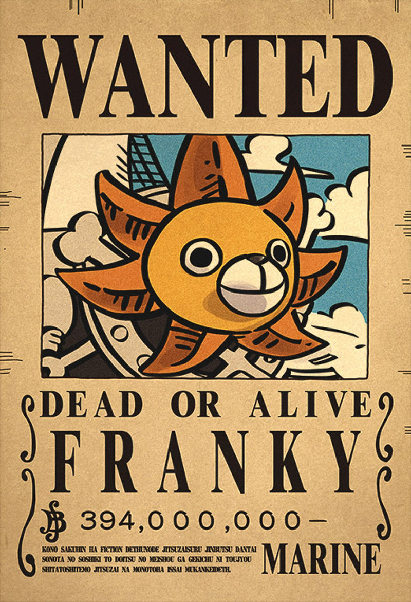 Affiche Wanted One Piece - Franky Sunny