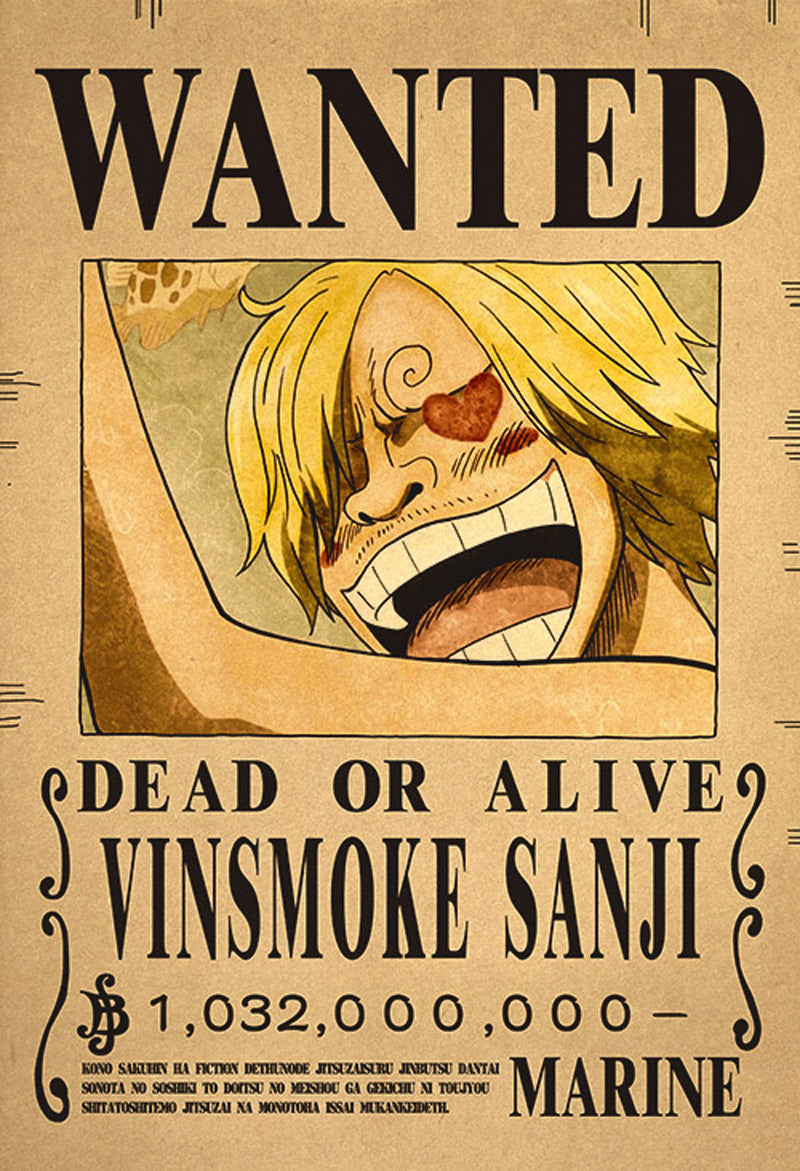 Poster "Ricercato" di One Piece - Sanji