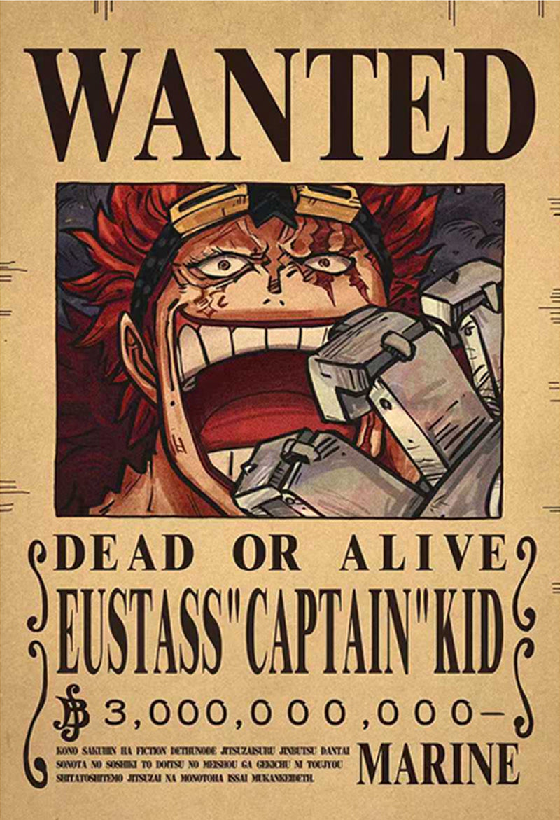 Poster di ricerca di One Piece - Capitano Eustass Kid