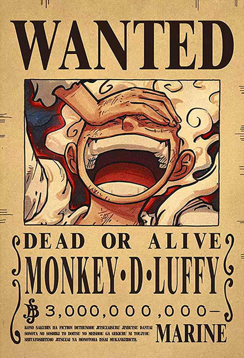 Poster di One Piece Ricercato - Rufy Gear 5