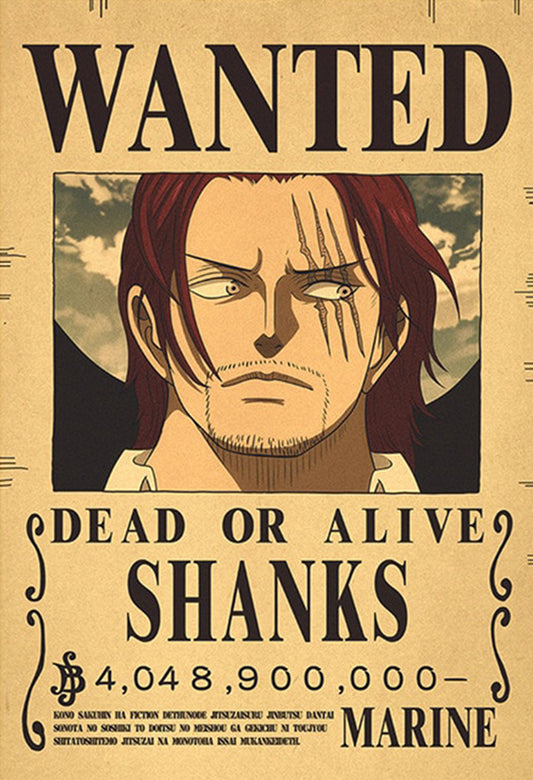 Poster di ricercato di One Piece - Shanks