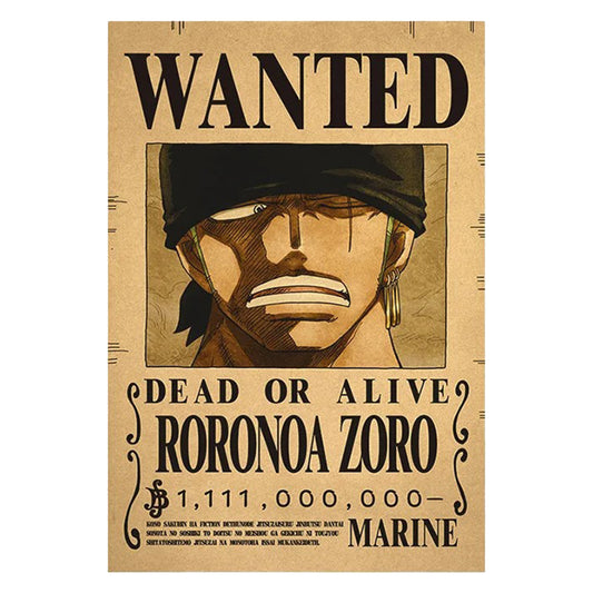 Affiche One Piece Wanted - Roronoa Zoro