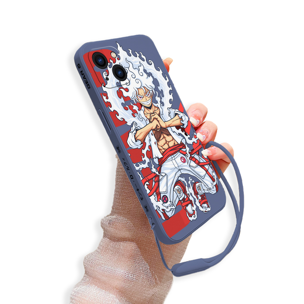 Custodia per telefono One Piece - Luffy Gear 5 per iPhone con cinturino da polso