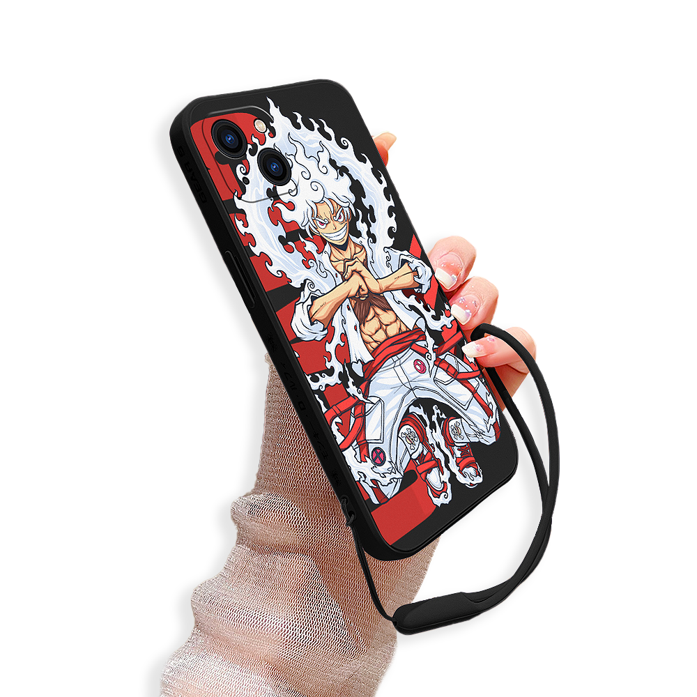 Custodia per telefono One Piece - Luffy Gear 5 per iPhone con cinturino da polso