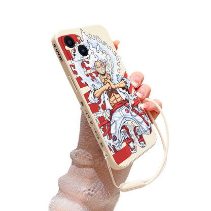 Custodia per telefono One Piece - Luffy Gear 5 per iPhone con cinturino da polso