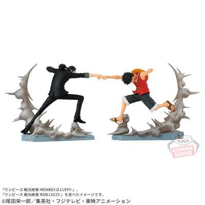 Figurine battle scene luffy Rob Lucci One Piece