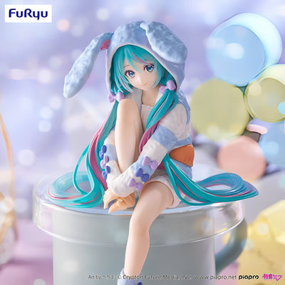 Figurine Hatsune Miku rabbit ear hood pajama blue version
