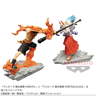 Figurine One Piece duel ace Yamato battle scene