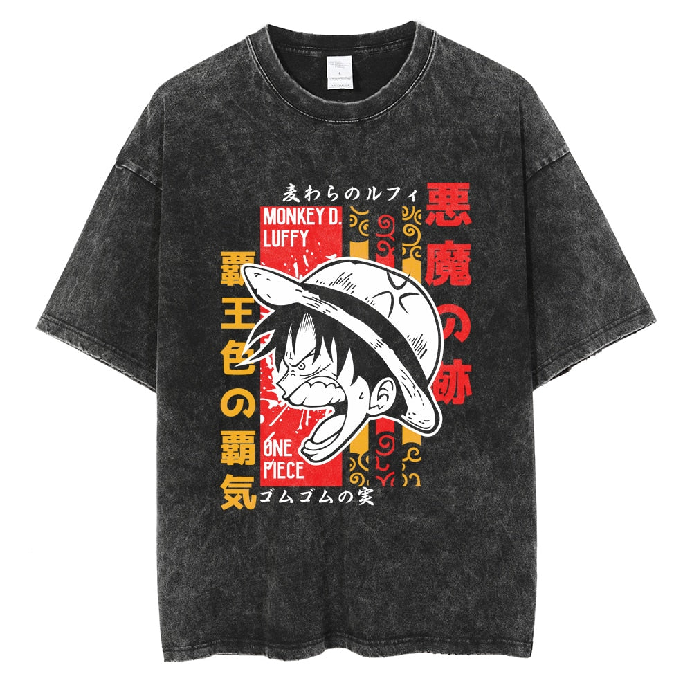 T-shirt oversize One Piece - Design giapponese Rufy