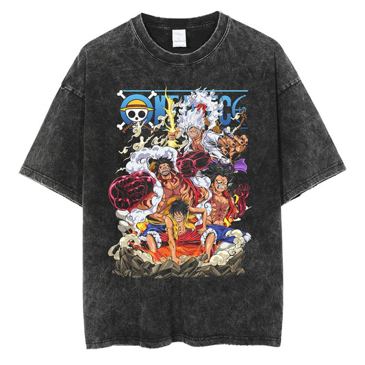 Oversized One Piece T-Shirt - Luffy Gear Transformations