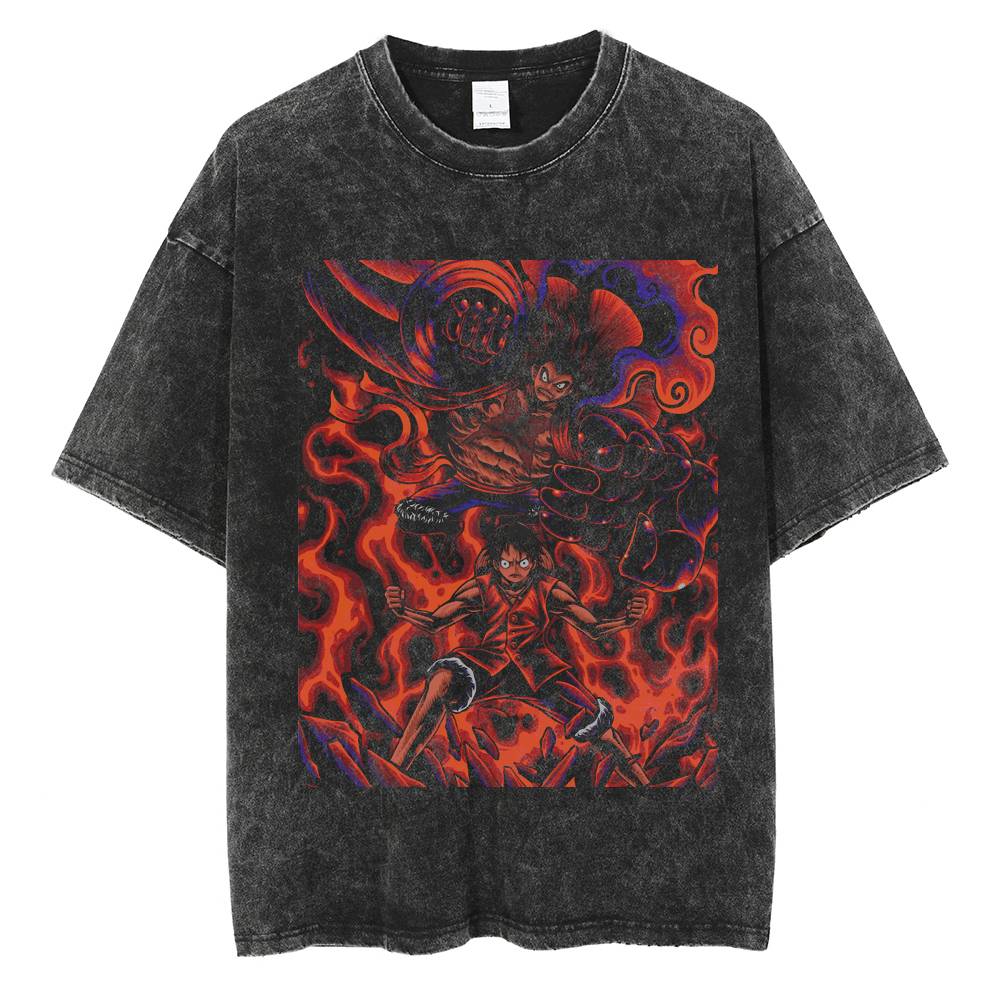 One Piece Oversize T-Shirt - Luffy &amp; Gear 4 Boundman