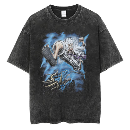 Oversized One Piece T-Shirt - Luffy Gear 5 VS Kaido