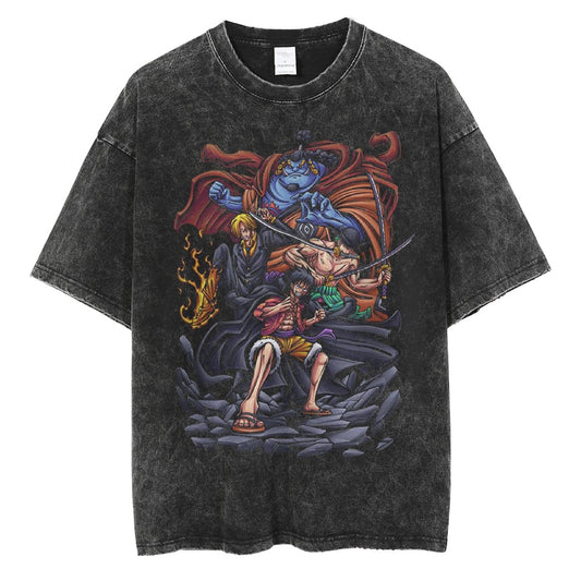 Oversized One Piece T-Shirt - Luffy, Zoro, Sanji &amp; Jinbei